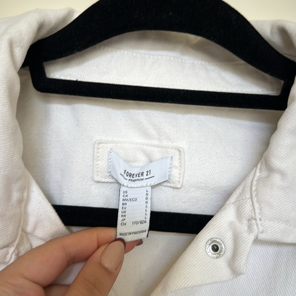 Oversized Forever 21 White Jean Jacket - Picture 2 of 10